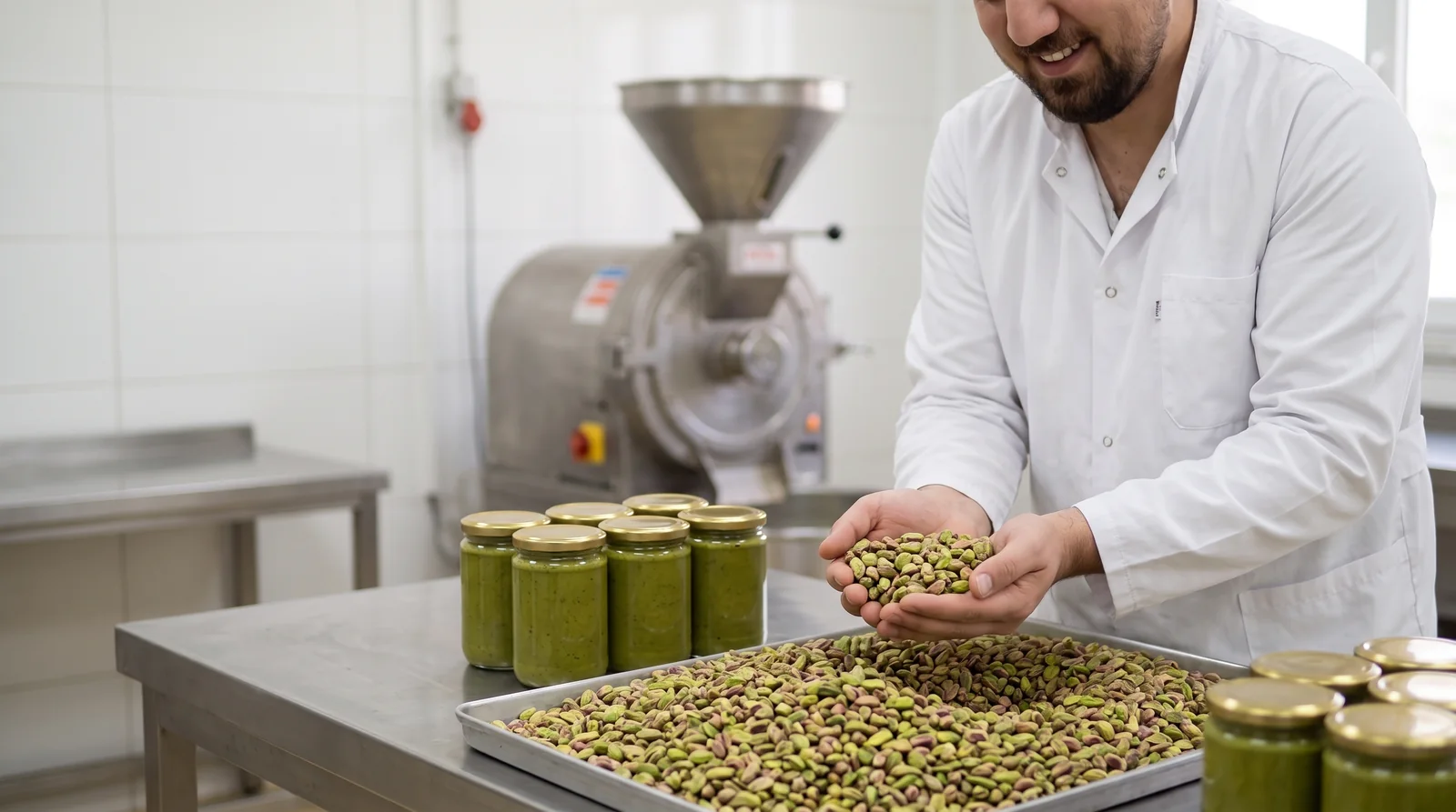 Gaziantep pistachios and pistachio spread in our factory