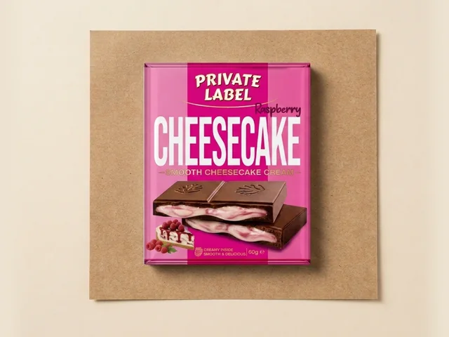 Milk chocolate with strawberry cheesecake cream