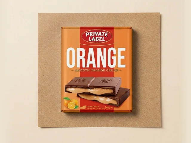 Milk chocolate with orange cheesecake cream