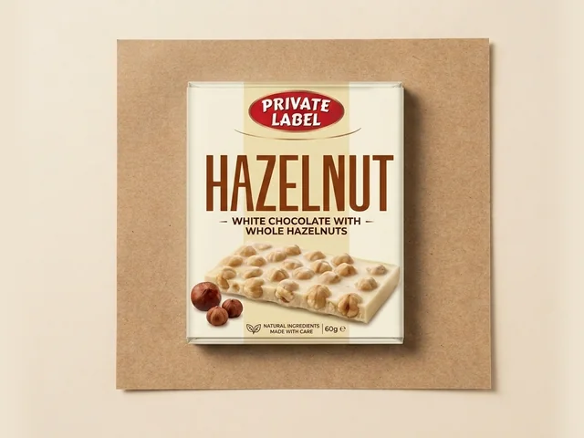 Hazelnut white chocolate tablet