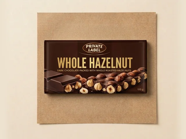 Hazelnut dark chocolate tablet