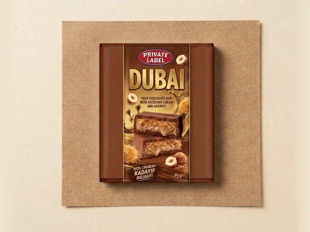 Hazelnut-kadayif filled milk chocolate bar