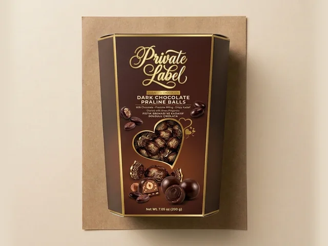 Dark chocolate praline balls