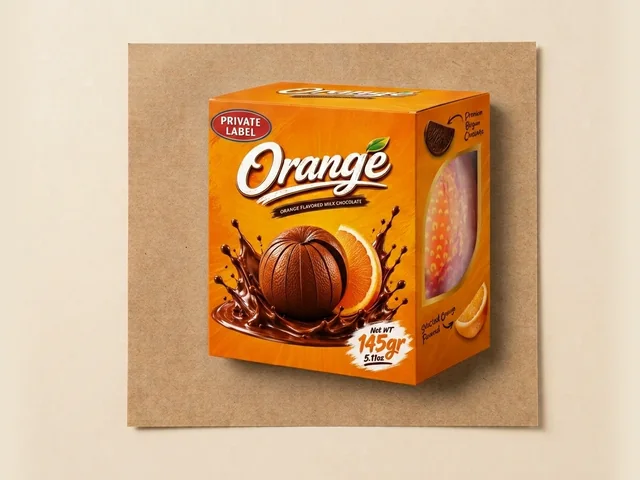 Orange milk chocolate ball, gift box