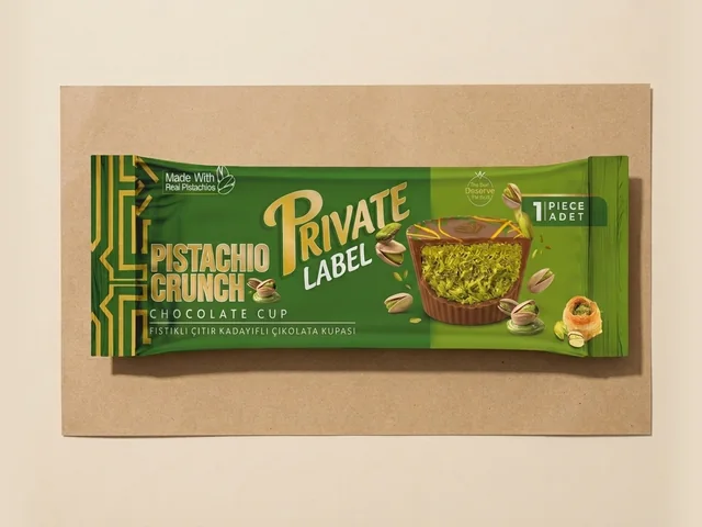 Pistachio-cream chocolate cup, single