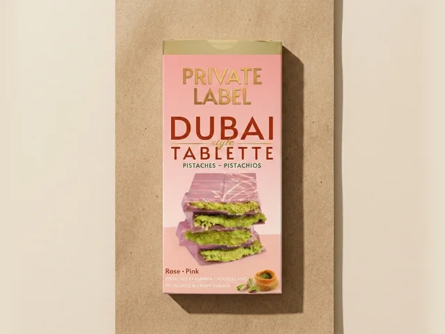 Pistachio-cream and kadayif bar, pink compound
