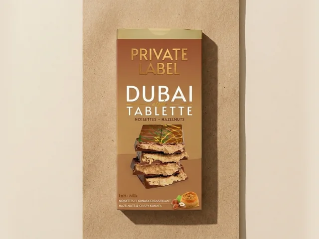 Hazelnut-cream and kadayif bar, milk compound