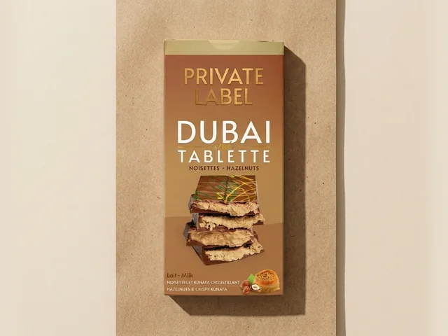 Hazelnut-cream and kadayif bar, milk compound