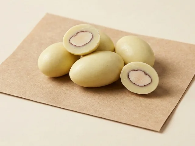 White-coated almond dragée
