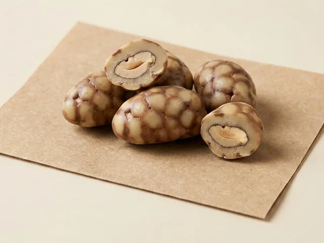 Milk-coated almond, rough finish dragée