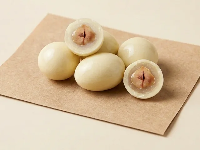 White-coated hazelnut dragée