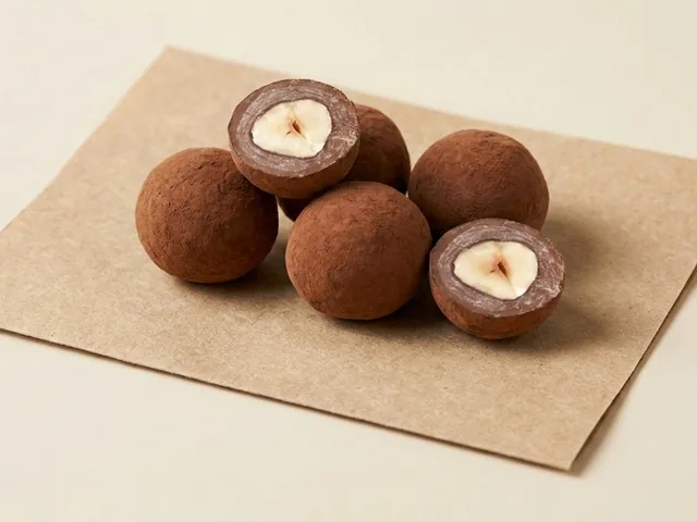 Cocoa-dusted hazelnut dragée