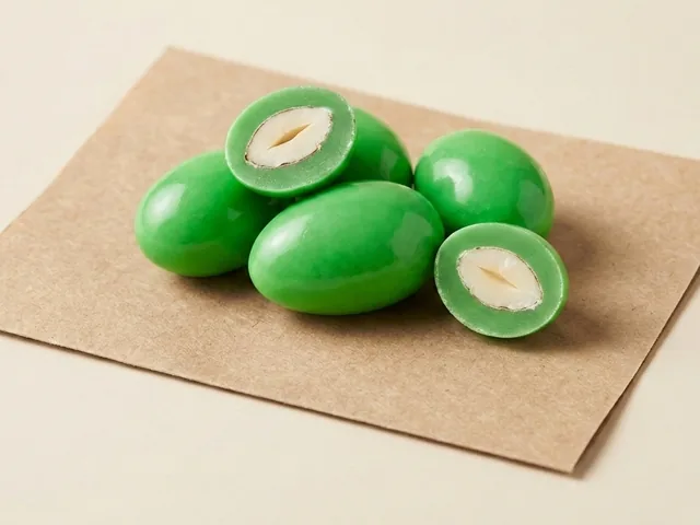 Sugar-coated pistachio dragée