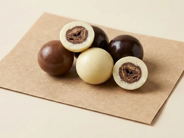 Mixed coffee beans, milk, dark and white dragée