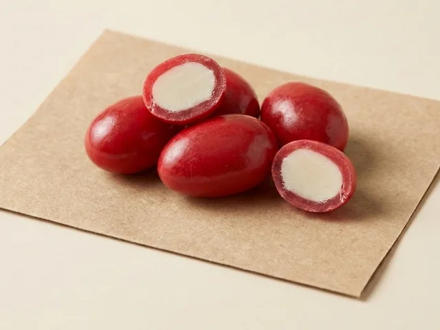 Sugar-coated almond, red dragée