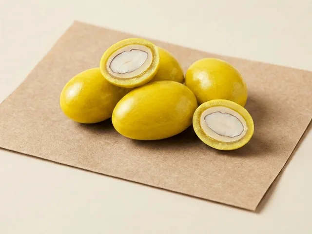 Sugar-coated almond, yellow dragée