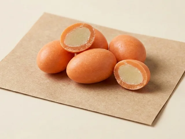 Sugar-coated almond, orange dragée