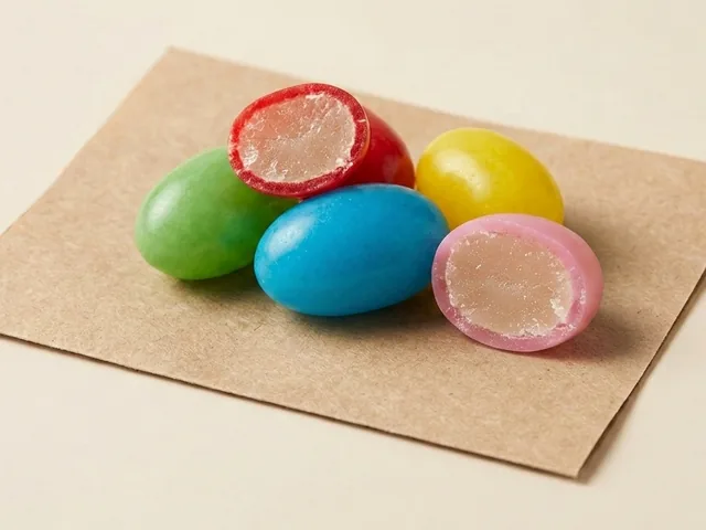 Sugar-coated almond, mixed colours dragée