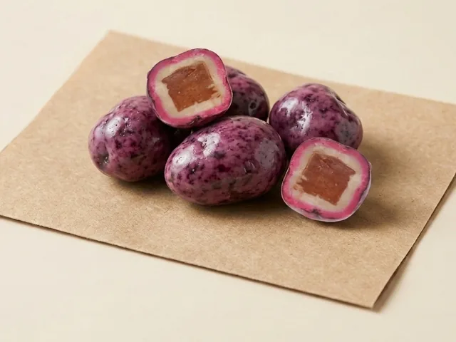 Jelly cube, blackberry dragée