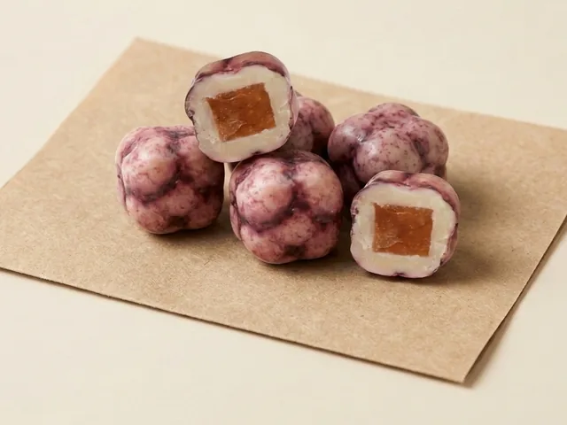 Jelly cube, sour cherry dragée
