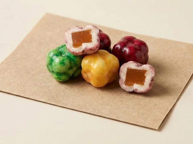 Mixed jelly cubes dragée