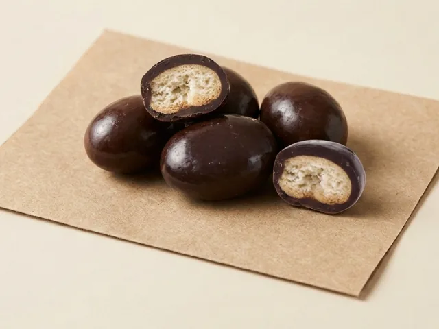 Biscuit-centre dragée, dark coating