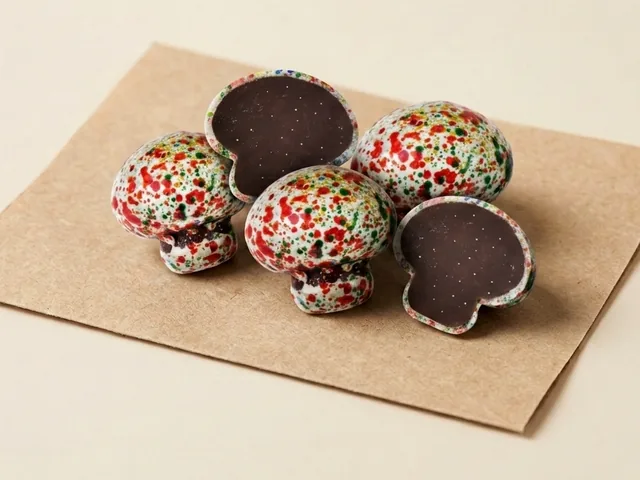 Mini mushroom with popping candy dragée