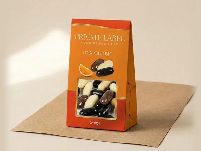 Orange sticks, milk and white dragée