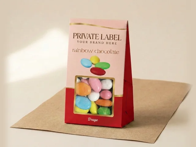 Rainbow almond-shape dragée