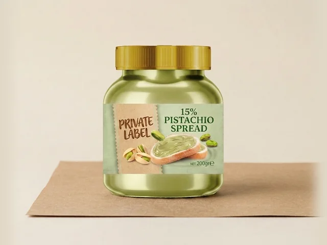 15% grey-pistachio spread