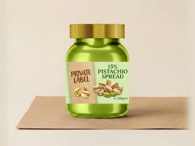 15% grey-pistachio spread