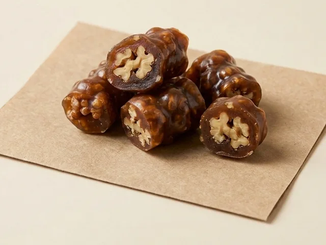 Walnut and grape-molasses roll, butterfly cut