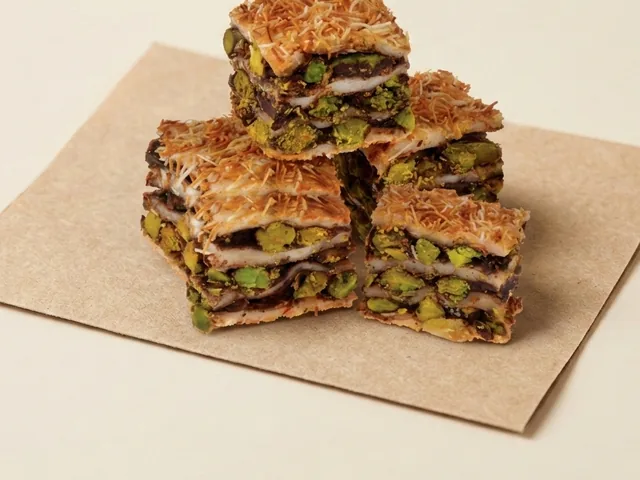 Kadayif coated pistachio baklava delight