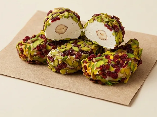 Barberry and slivered-pistachio coated cream moon bundle