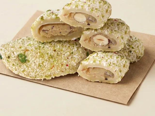 Coconut and pistachio coated cream moon bundle