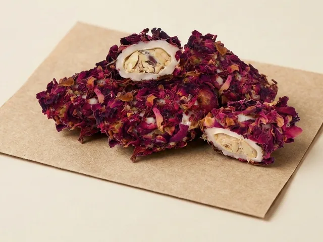 Rose-petal coated cream moon bundle