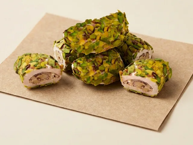 Slivered-pistachio coated cream moon bundle