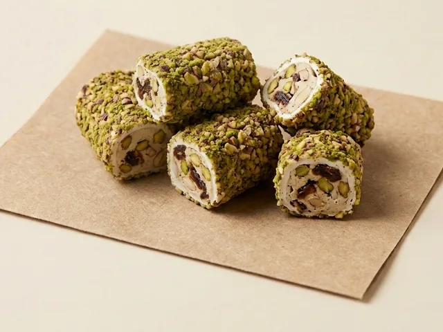 Almond-grain coated almond cream roll