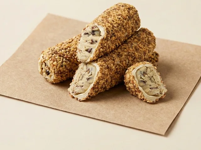 Gold almond-grain coated almond cream roll