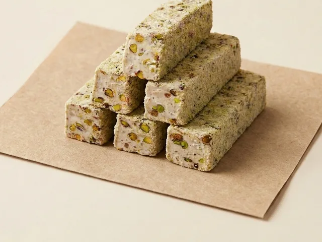 Coconut coated white pistachio royal lokum