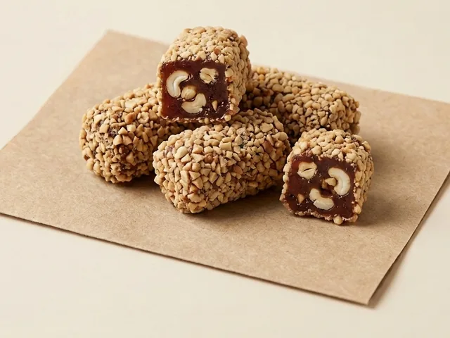 Hazelnut-grain coated honey and hazelnut royal lokum
