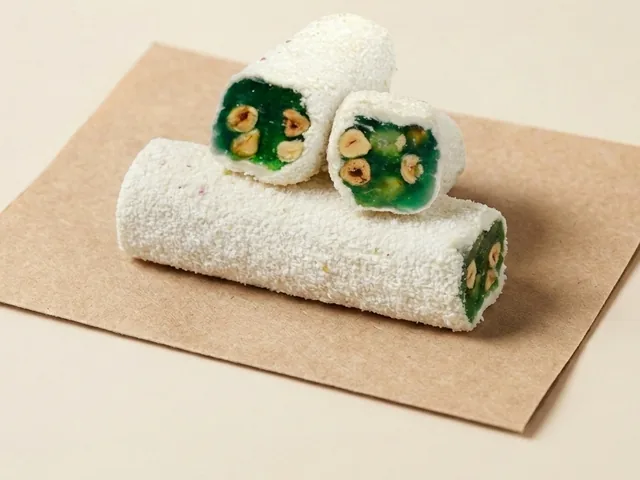 Coconut coated apple and hazelnut Aleppo-style lokum
