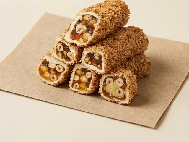 Hazelnut-grain coated lemon and hazelnut Aleppo-style lokum