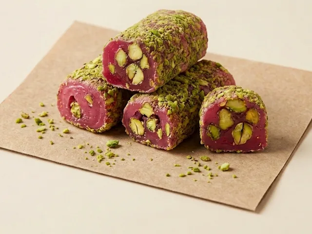 Pistachio and pomegranate finger roll