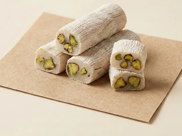 Pistachio finger roll, white coating