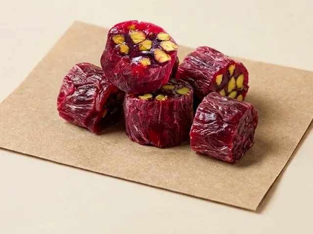 Aleppo-style pomegranate slices with pistachio