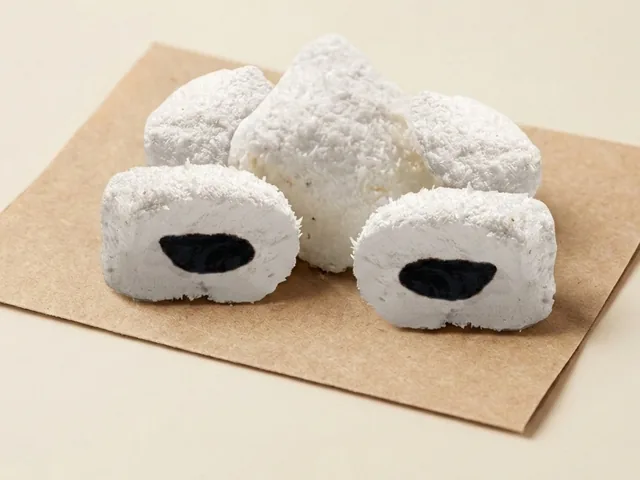 Bohça delight, coconut coated, chocolate filling