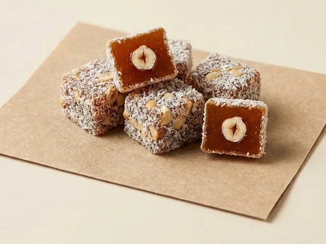 Carrot-paste delight (cezerye) with hazelnut