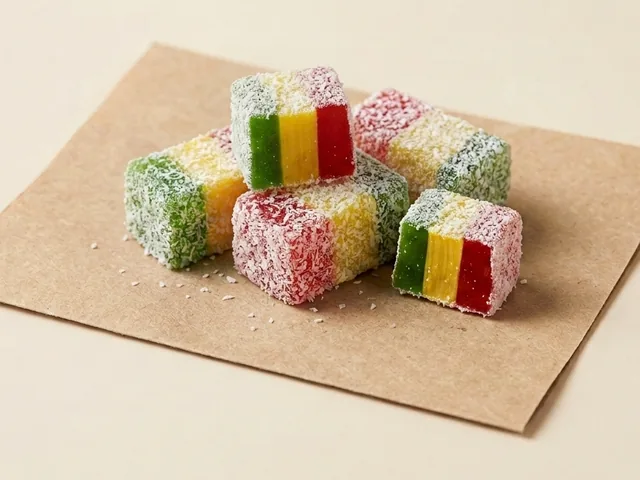 Three-colour fruit cubes